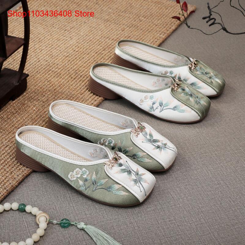 New Ethnic Fashion - Nieuwe geborduurde pantoffels voor thuis, platte