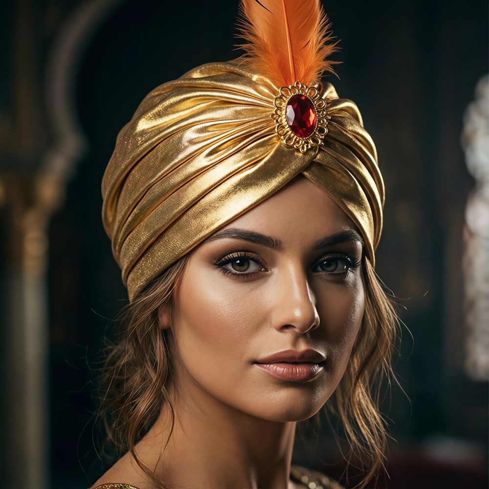 Ethnic Fashion India - Veren-turbanhoed voor verkleedpartijen, Arabische hoeden, strass