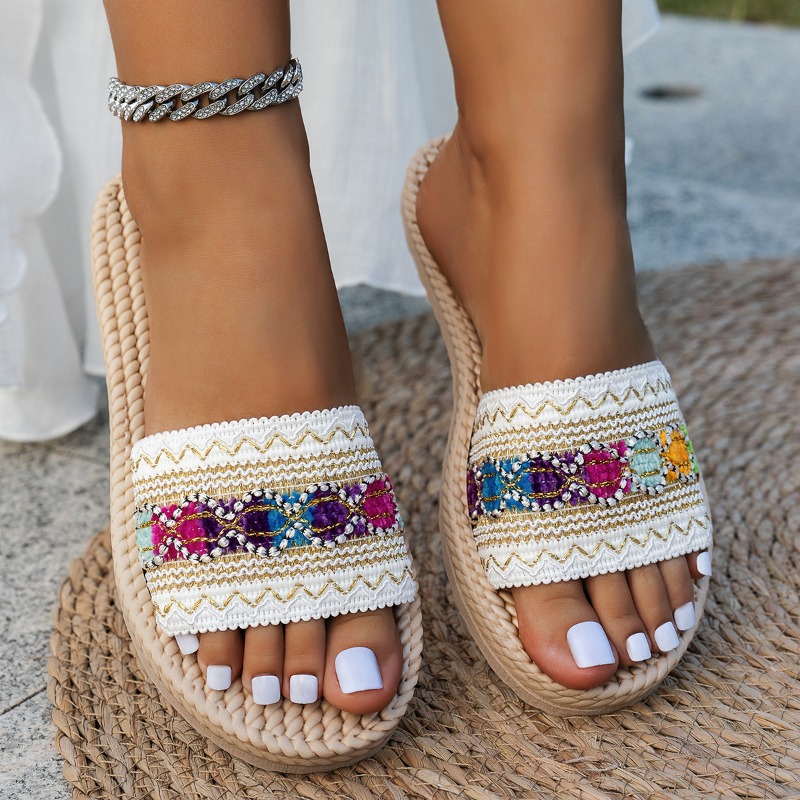 Ethnic Fashion Design - Damesslippers Outdoor Platte Designer Schoenen Dames
